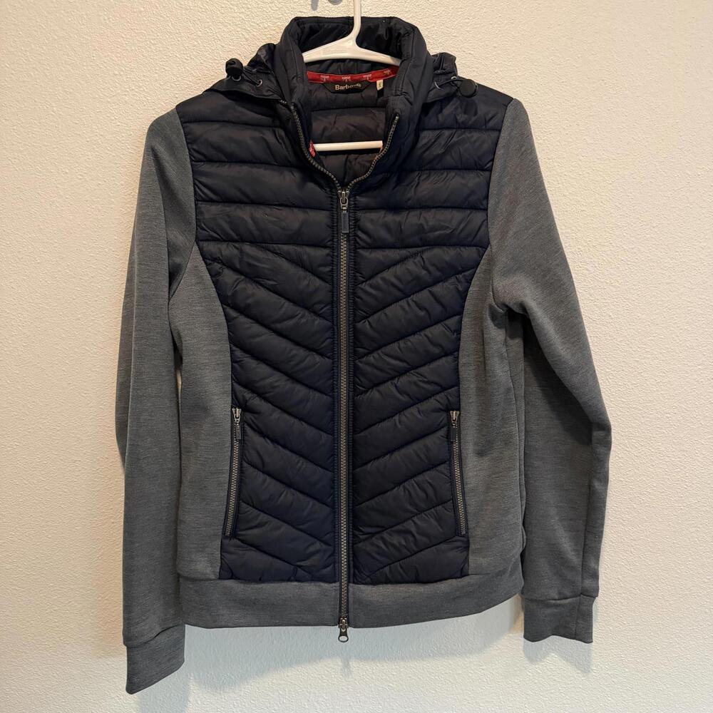Barbour Exmouth Mixed Media Sweater Jacket Size 4 Activewear Gorpcore Outdoor